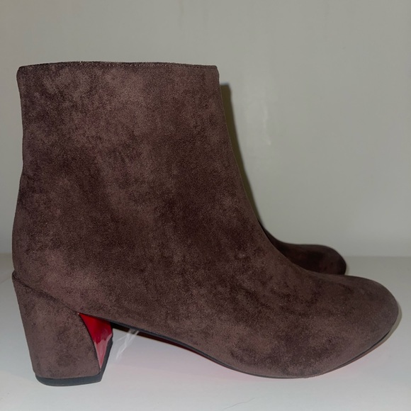 40mm Low boots - Veau velours - Rhea, Brown suede. Alleo Boot. - Picture 3 of 4